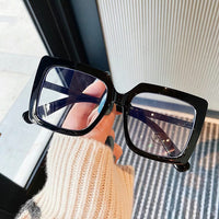 Men Clear Myopia Optical Eyeglasses Big Frame Square Anti Blue Light Glasses Frame Women Oversized Computer Eyewear Frame