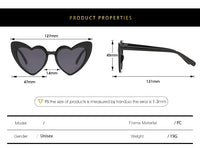 Fashion Plastic Kids Cute Heart Shaped Sunglasses Red Black White Yellow Transparent Lens Frame Woman Outdoor Beach Spectacles
