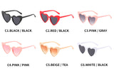 Fashion Plastic Kids Cute Heart Shaped Sunglasses Red Black White Yellow Transparent Lens Frame Woman Outdoor Beach Spectacles