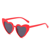 Fashion Plastic Kids Cute Heart Shaped Sunglasses Red Black White Yellow Transparent Lens Frame Woman Outdoor Beach Spectacles