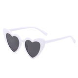 Fashion Plastic Kids Cute Heart Shaped Sunglasses Red Black White Yellow Transparent Lens Frame Woman Outdoor Beach Spectacles