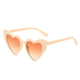Fashion Plastic Kids Cute Heart Shaped Sunglasses Red Black White Yellow Transparent Lens Frame Woman Outdoor Beach Spectacles