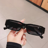 Small Square Sunglasses Women Men Trendy y2k Small Rectangle Sun Glasses Ladies Jelly Color 90s Eyewear Black Shades UV400