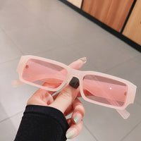 Small Square Sunglasses Women Men Trendy y2k Small Rectangle Sun Glasses Ladies Jelly Color 90s Eyewear Black Shades UV400