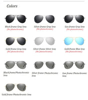 Photochromic Pilot Polarized Sunglasses Men Women Driving Chameleon Discoloration Sun glasses Shades Oculos De Sol