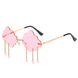 Rimless Sunglasses Women Vintage Clouds Tassel Sun Glasses Men Frameless Punk Glasses Shades Oculos UV400