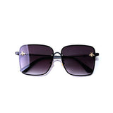 Lady Oversize Rimless Square Bee Sunglasses Women Men Small Bee Glasses Gradient Sun Glasses Female UV400