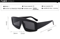 Retro Square Sunglasses Men Women Retro Black White Red Frame Rectangular Sun Glasses Male Female Shades lunette de soleil femme