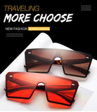 Oversize Square Sunglasses Women Fashion Flat Top Gradient Sun glasses Men Rimless Large Frame Oculos UV400 Points