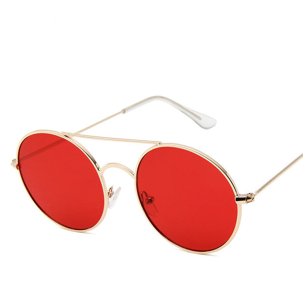 Vintage Round Sunglasses Men Women Metal Sun glasses Small Circle Red Sunglasses Reflective Mirror UV400 Eyewear