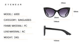 Big Frame Cat Eye Sunglasses for Women Female Trend ins Gradient Sun Glasses Street Shooting Leopard Eyewear