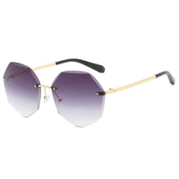 Rimless Women&#39;s Sunglasses Fashion Gradient Lenses Sun glasses Lady Vintage Alloy Legs Classic Designer Shades UV400