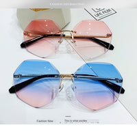 Rimless Women&#39;s Sunglasses Fashion Gradient Lenses Sun glasses Lady Vintage Alloy Legs Classic Designer Shades UV400