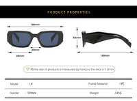 New Punk Sunglasses Men/Women Brand Designe Sun Glasses Rectangle Eyeglasses Female Eyewears Hip Pop Retro Sunglasses