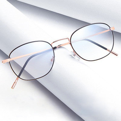 Optical Glasses Frame Women Men Round Oversized Eyeglasses Frames Metal Spectacles Clear Lenses Glasses