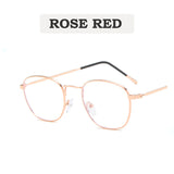 Optical Glasses Frame Women Men Round Oversized Eyeglasses Frames Metal Spectacles Clear Lenses Glasses