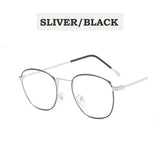 Optical Glasses Frame Women Men Round Oversized Eyeglasses Frames Metal Spectacles Clear Lenses Glasses