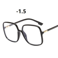 -1.0 1.5 2.0 2.5 3.0 to 4.0  Transparent Finished Myopia Glasses Men Women Black Eyeglasses Prescription Shortsighted Eyewear