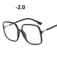 -1.0 1.5 2.0 2.5 3.0 to 4.0  Transparent Finished Myopia Glasses Men Women Black Eyeglasses Prescription Shortsighted Eyewear