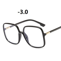 -1.0 1.5 2.0 2.5 3.0 to 4.0  Transparent Finished Myopia Glasses Men Women Black Eyeglasses Prescription Shortsighted Eyewear