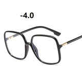 -1.0 1.5 2.0 2.5 3.0 to 4.0  Transparent Finished Myopia Glasses Men Women Black Eyeglasses Prescription Shortsighted Eyewear