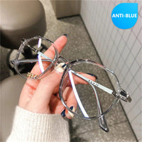 Transparent Computer Glasses Frame Women Men Anti Blue Light Round Eyewear Blocking Glasses Optical Spectacle Eyeglass Retro Len