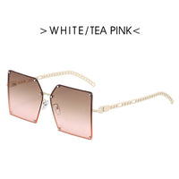 Ladies Metal Rivet Sunglasses Women Luxury Personality Big Frame Oversized Shades Chain Glasses Cool EyewearUnisex Oculos Femin