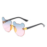 Fashion Baby Bear children&#39;s Sunglasses  Dazzle Color Gradient Cute Boys and Girls Sunglasses Rimless Cut Glasses