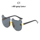 Fashion Baby Bear children&#39;s Sunglasses  Dazzle Color Gradient Cute Boys and Girls Sunglasses Rimless Cut Glasses