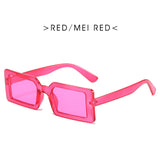 Jelly Color Small Rectangle Sunglasses for Women Female Personality Fashion Street Shooting Hip-hop Bungee Sun Glasses