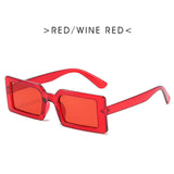 Jelly Color Small Rectangle Sunglasses for Women Female Personality Fashion Street Shooting Hip-hop Bungee Sun Glasses