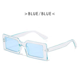 Jelly Color Small Rectangle Sunglasses for Women Female Personality Fashion Street Shooting Hip-hop Bungee Sun Glasses