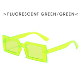 Jelly Color Small Rectangle Sunglasses for Women Female Personality Fashion Street Shooting Hip-hop Bungee Sun Glasses
