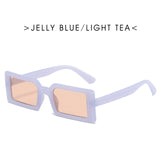 Jelly Color Small Rectangle Sunglasses for Women Female Personality Fashion Street Shooting Hip-hop Bungee Sun Glasses