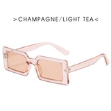 Jelly Color Small Rectangle Sunglasses for Women Female Personality Fashion Street Shooting Hip-hop Bungee Sun Glasses