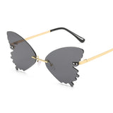 Frameless Butterfly Sunglasses for Women Rimeless Fashion Sun Glasses Female Colorful Eyewear Street Shot Ins Hot Style