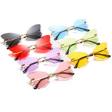 Frameless Butterfly Sunglasses for Women Rimeless Fashion Sun Glasses Female Colorful Eyewear Street Shot Ins Hot Style