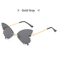 Frameless Butterfly Sunglasses for Women Rimeless Fashion Sun Glasses Female Colorful Eyewear Street Shot Ins Hot Style