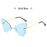 Frameless Butterfly Sunglasses for Women Rimeless Fashion Sun Glasses Female Colorful Eyewear Street Shot Ins Hot Style