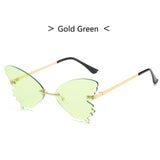 Frameless Butterfly Sunglasses for Women Rimeless Fashion Sun Glasses Female Colorful Eyewear Street Shot Ins Hot Style