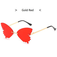 Frameless Butterfly Sunglasses for Women Rimeless Fashion Sun Glasses Female Colorful Eyewear Street Shot Ins Hot Style