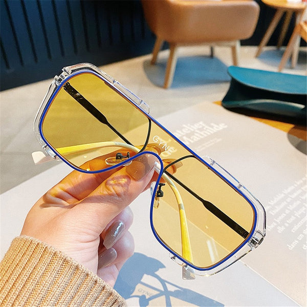 Fashion Children&#39;s Sunglasses Boys And Girls Print Sunglasses Children&#39;s Fashion Catwalk Glasses Outdoor Large Frame Glasses