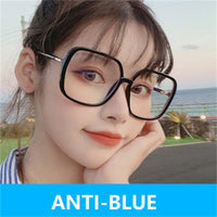 Office Anti Blue Light Oversized Glasses Computer glass Women Blue Blocking Gaming Big Size female Eyeglasses Frame