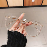 Fashion Round Women Glasses Frame Vintage Retro Clear Lens Eyewear Men Optical Leopard Green Eyeglasses Frame