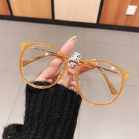 Fashion Round Women Glasses Frame Vintage Retro Clear Lens Eyewear Men Optical Leopard Green Eyeglasses Frame