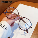 Fashion Anti Blue Light Glasses Frame Men Women Metal Glasses Frames Vintage Optical Eyeglasses Black Spectacles Big