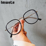 Fashion Anti Blue Light Glasses Frame Men Women Metal Glasses Frames Vintage Optical Eyeglasses Black Spectacles Big