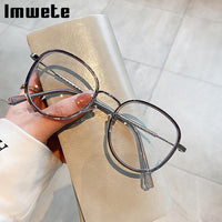 Fashion Anti Blue Light Glasses Frame Men Women Metal Glasses Frames Vintage Optical Eyeglasses Black Spectacles Big