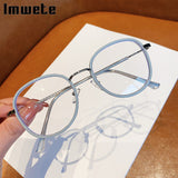 Fashion Anti Blue Light Glasses Frame Men Women Metal Glasses Frames Vintage Optical Eyeglasses Black Spectacles Big