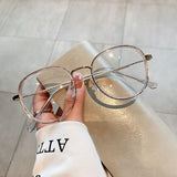 Fashion Anti Blue Light Glasses Frame Men Women Metal Glasses Frames Vintage Optical Eyeglasses Black Spectacles Big